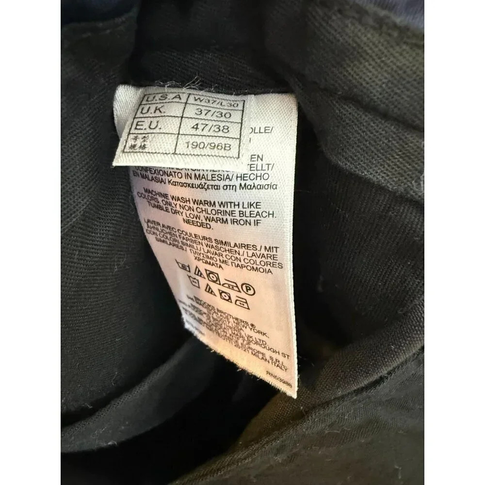 Brooks Brothers Pants Men's 37x30 True 37x29 Black Advantage Chino Clark Stretch